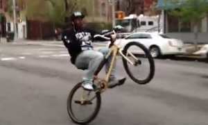 もう前輪いらないよね？自転車ウイリーで何処までも市街地を走る！