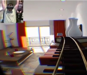 Oculus Rift(オキュラスリフト)でバーチャルジェットコースターを体験するお父さんを撮影してみた！