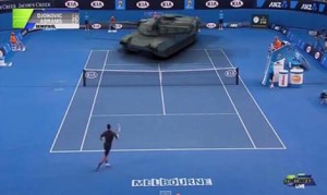全豪オープンでジョコビッチVS戦車のテニス対決!?架空の対戦を実現した映像作品! 全豪オープンでジョコビッチVS戦車のテニス対決!?架空の対戦を実現した映像作品!
